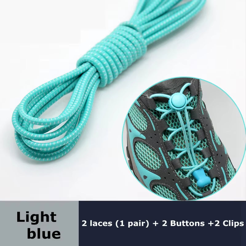 Round Elastic Shoelaces Suitable for Various Shoe Accessories No Tie Shoelace Fixed Stretching Locking Lazy Laces 1 Pair