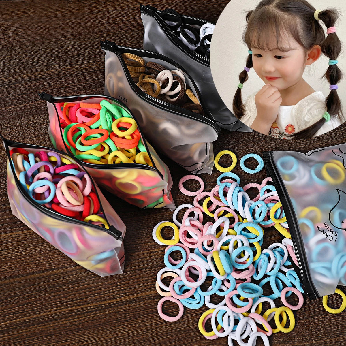 50/100Pcs Colorful Nylon Hair Bands for Children Scrunchie Hair Ties Rubber Band Kids Elastic Hair Leagues Girl Hair Accessories