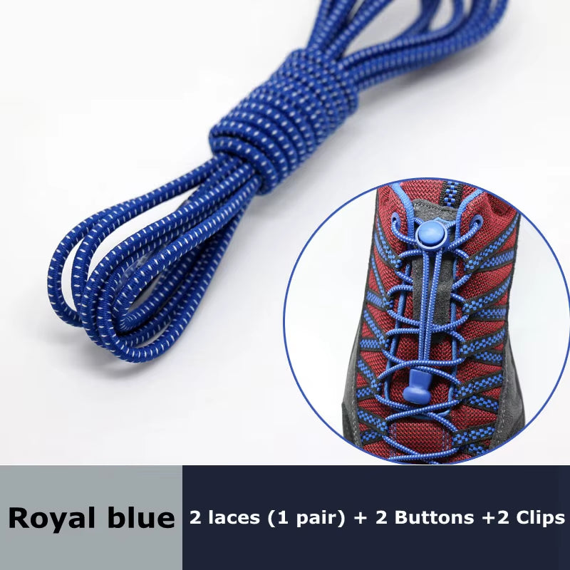 Round Elastic Shoelaces Suitable for Various Shoe Accessories No Tie Shoelace Fixed Stretching Locking Lazy Laces 1 Pair