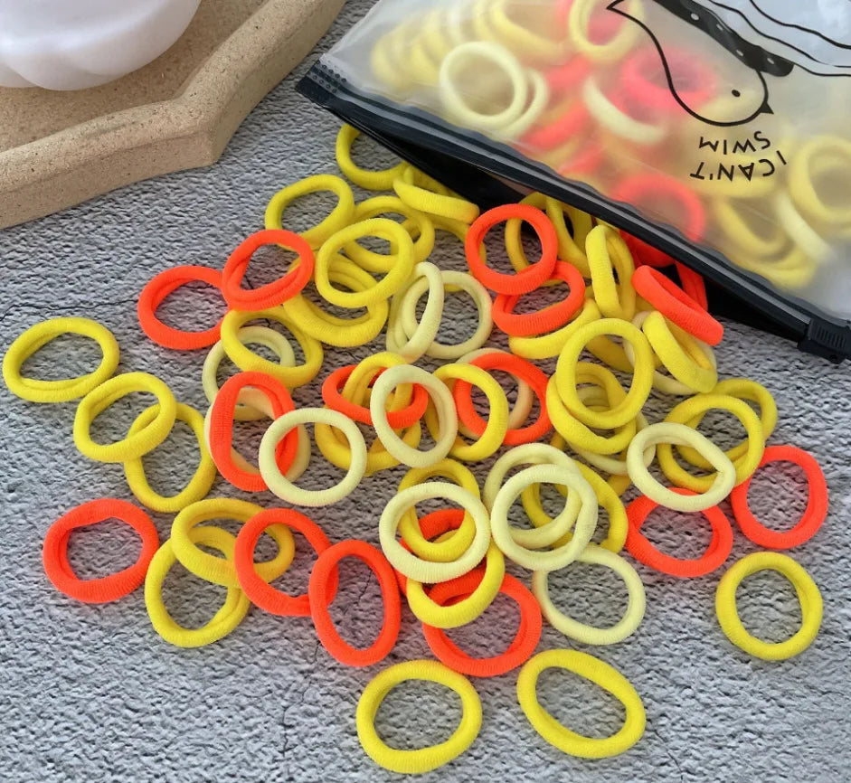 50/100Pcs Colorful Nylon Hair Bands for Children Scrunchie Hair Ties Rubber Band Kids Elastic Hair Leagues Girl Hair Accessories