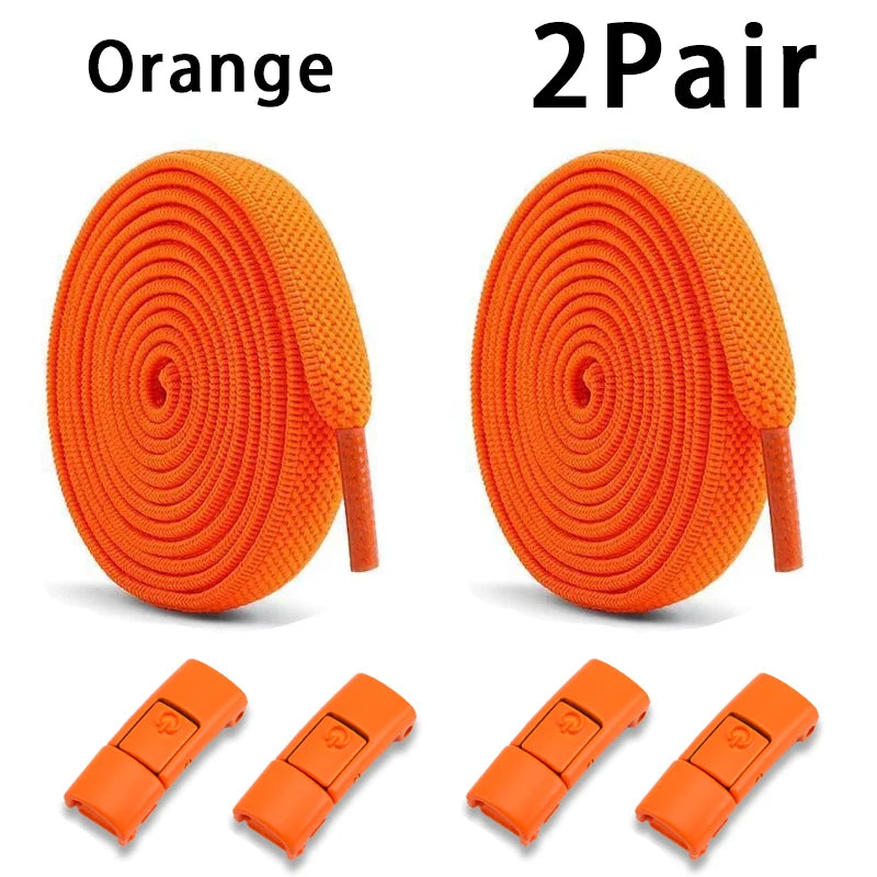 Elastic Laces Sneakers Tennis No Tie Shoe Laces Lock Shoelaces without Ties Kids Adult Shoelace Shoes Accessories 1Pair/2Pair