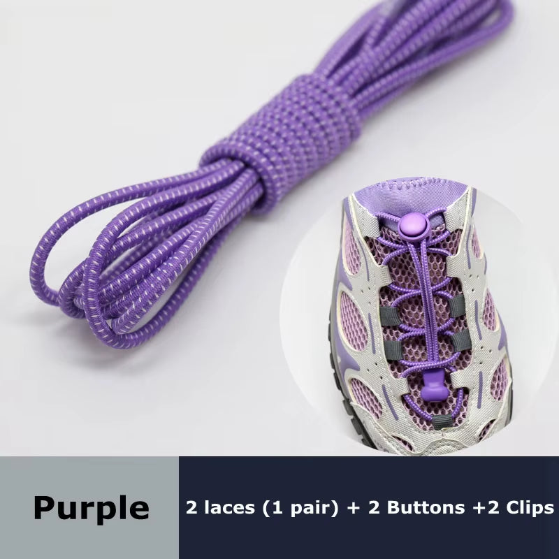 Round Elastic Shoelaces Suitable for Various Shoe Accessories No Tie Shoelace Fixed Stretching Locking Lazy Laces 1 Pair