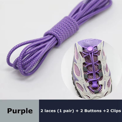 Round Elastic Shoelaces Suitable for Various Shoe Accessories No Tie Shoelace Fixed Stretching Locking Lazy Laces 1 Pair