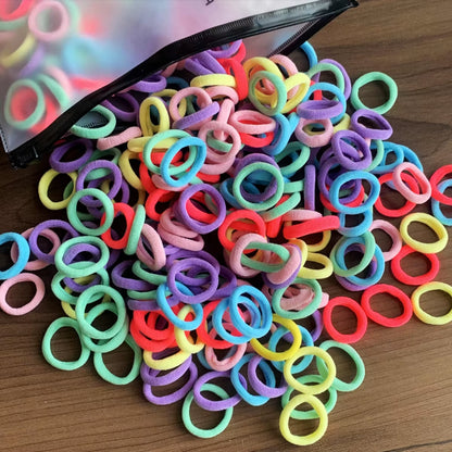 50/100Pcs Colorful Nylon Hair Bands for Children Scrunchie Hair Ties Rubber Band Kids Elastic Hair Leagues Girl Hair Accessories