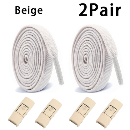 Elastic Laces Sneakers Tennis No Tie Shoe Laces Lock Shoelaces without Ties Kids Adult Shoelace Shoes Accessories 1Pair/2Pair