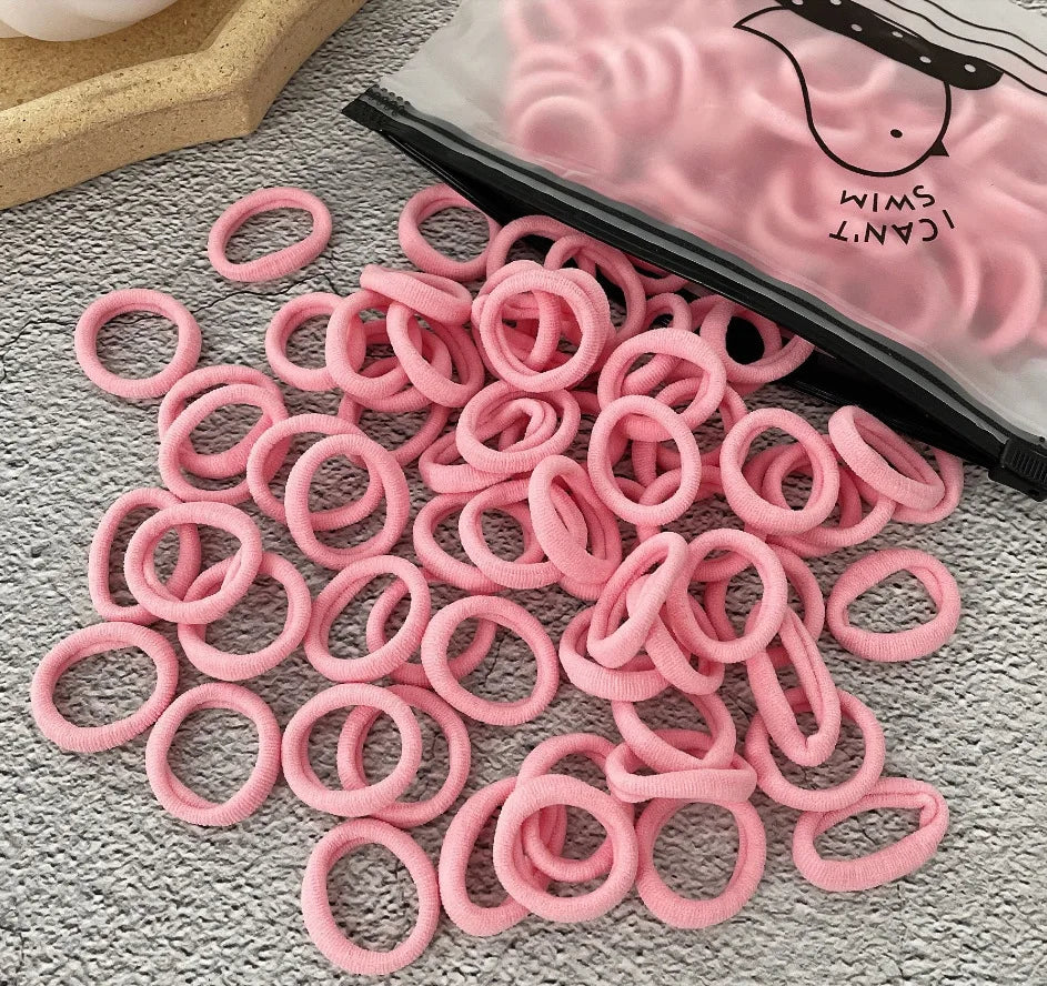 50/100Pcs Colorful Nylon Hair Bands for Children Scrunchie Hair Ties Rubber Band Kids Elastic Hair Leagues Girl Hair Accessories