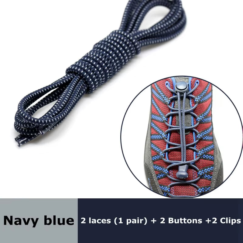 Round Elastic Shoelaces Suitable for Various Shoe Accessories No Tie Shoelace Fixed Stretching Locking Lazy Laces 1 Pair