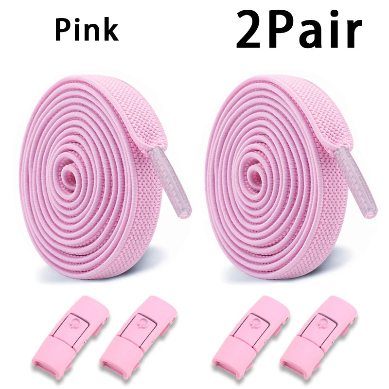 Elastic Laces Sneakers Tennis No Tie Shoe Laces Lock Shoelaces without Ties Kids Adult Shoelace Shoes Accessories 1Pair/2Pair