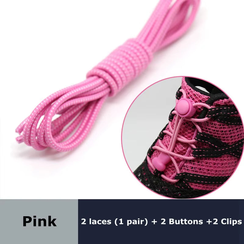 Round Elastic Shoelaces Suitable for Various Shoe Accessories No Tie Shoelace Fixed Stretching Locking Lazy Laces 1 Pair