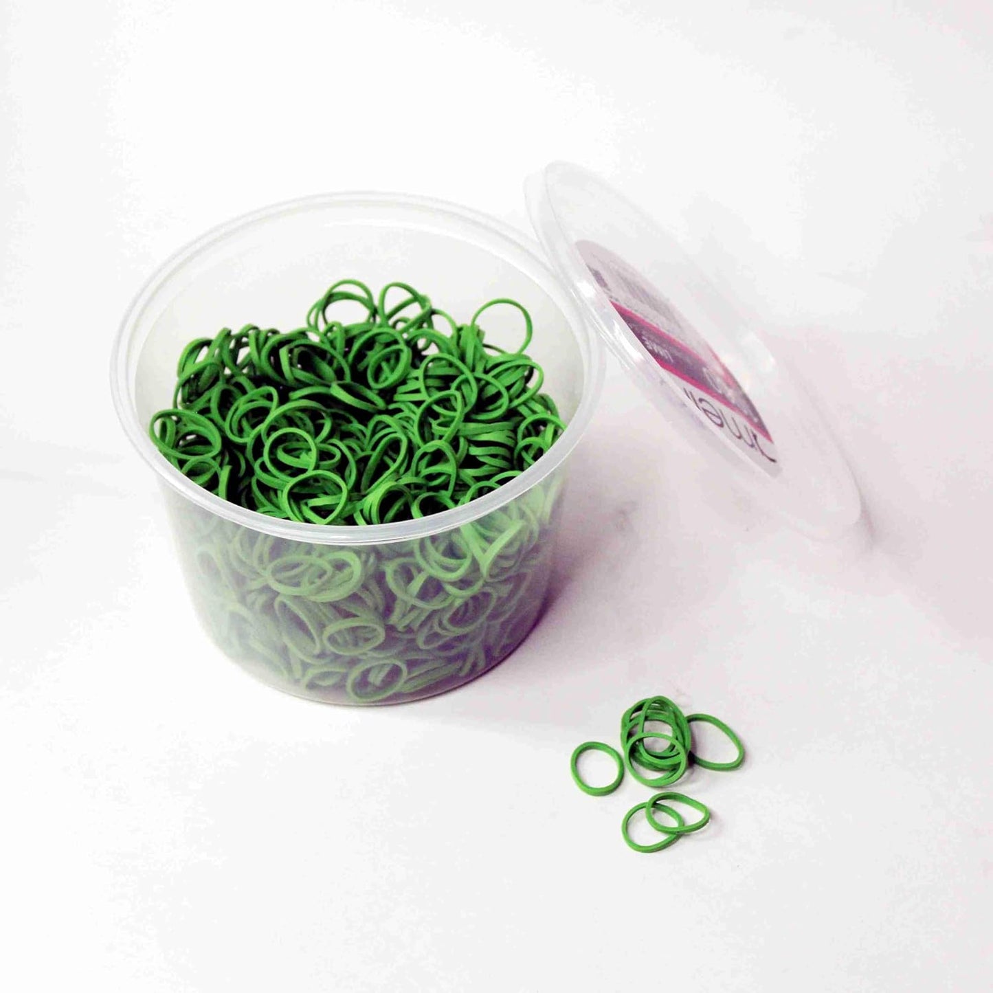 Amelia Beauty 1000 Count Small Rubber Bands for Hair – ½" Lime - Made in USA - Recloseable Container - Mini Hair Elastics for Braids, Ponytails, Cornrows & Twists – Strong Hold Ponytail Holders