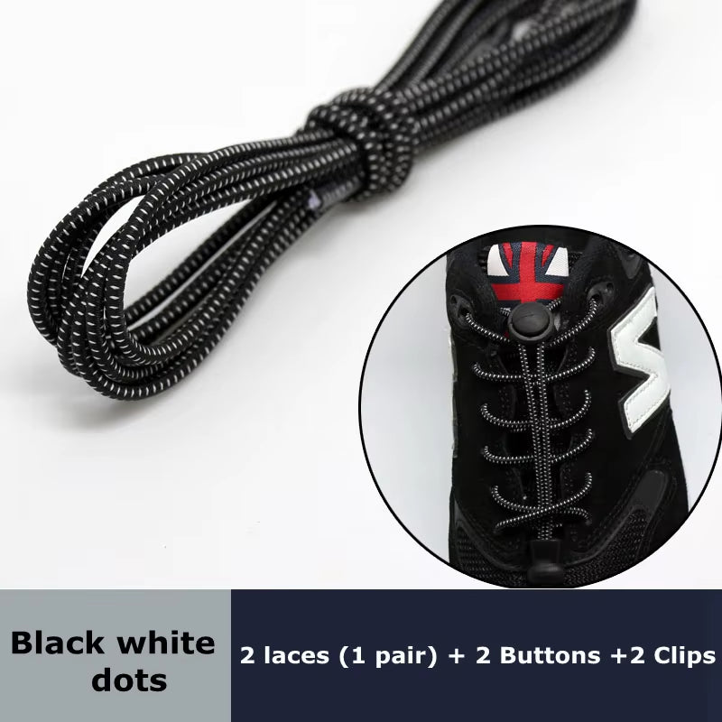 Round Elastic Shoelaces Suitable for Various Shoe Accessories No Tie Shoelace Fixed Stretching Locking Lazy Laces 1 Pair