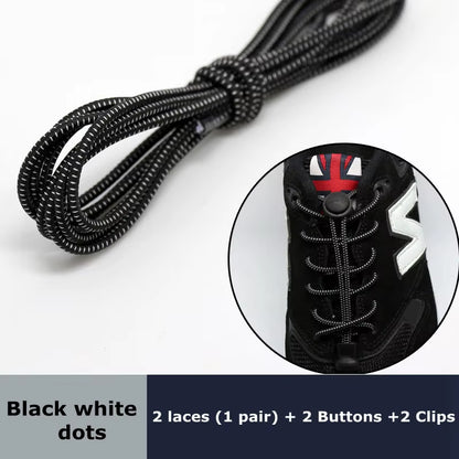 Round Elastic Shoelaces Suitable for Various Shoe Accessories No Tie Shoelace Fixed Stretching Locking Lazy Laces 1 Pair