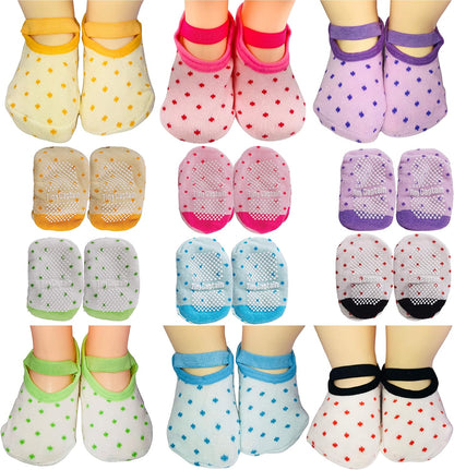Baby Toddler Girls Grip Socks anti Slip W/Strap Socks Girl 0-7 Years Old Gift Set Age 1-7 Socks with Grippers