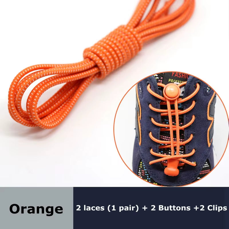 Round Elastic Shoelaces Suitable for Various Shoe Accessories No Tie Shoelace Fixed Stretching Locking Lazy Laces 1 Pair
