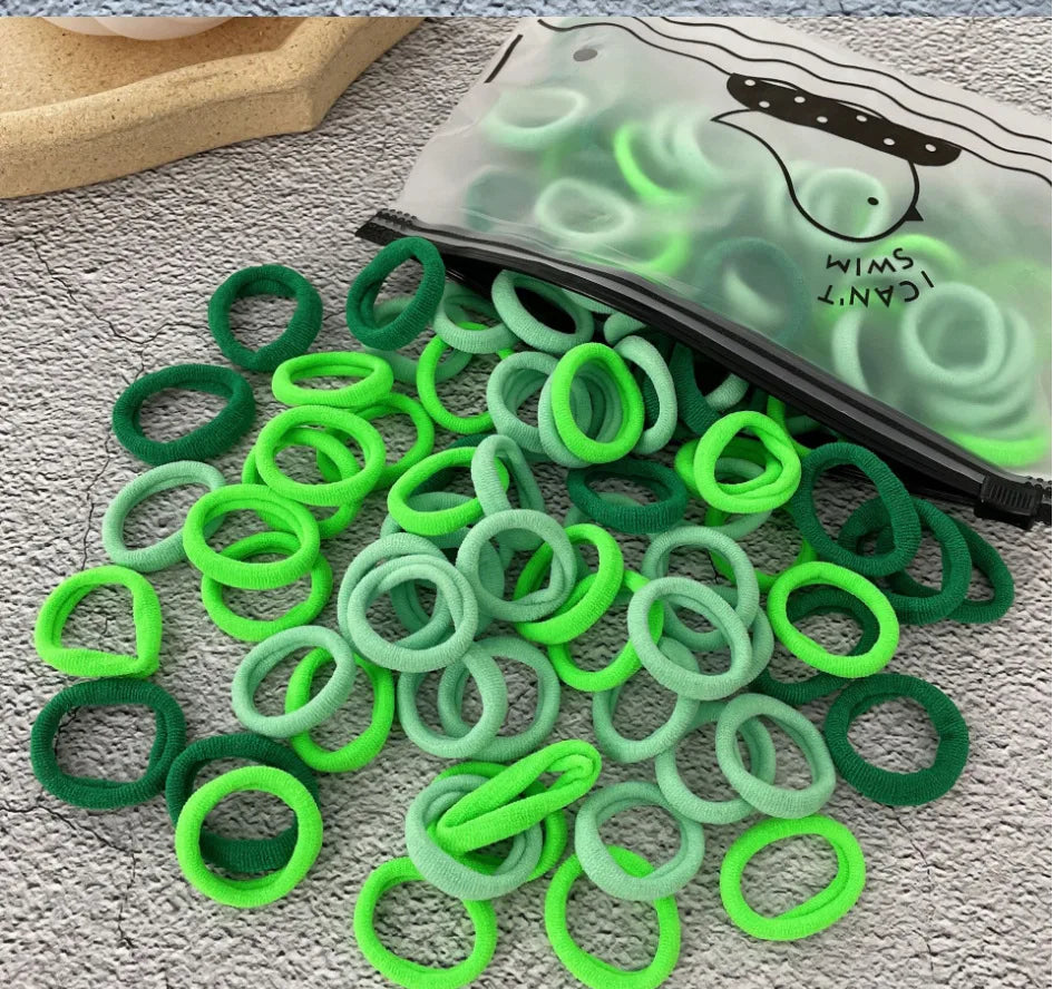 50/100Pcs Colorful Nylon Hair Bands for Children Scrunchie Hair Ties Rubber Band Kids Elastic Hair Leagues Girl Hair Accessories