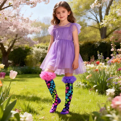 Crazy Socks for Kids Girls 3D Silly Wacky Fun Socks Knee High | Girls Socks 5-16 Years Stretch Long Socks, Crazy Sock Day Halloween Christmas Birthday Easter Party Gift School Wear