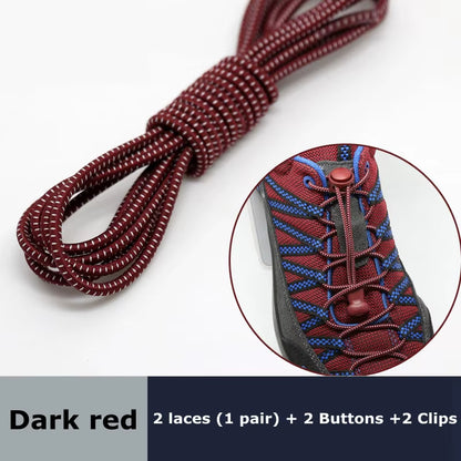 Round Elastic Shoelaces Suitable for Various Shoe Accessories No Tie Shoelace Fixed Stretching Locking Lazy Laces 1 Pair