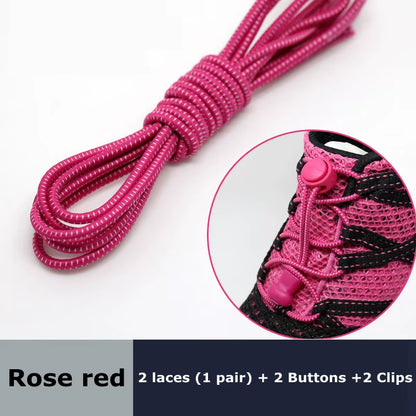 Round Elastic Shoelaces Suitable for Various Shoe Accessories No Tie Shoelace Fixed Stretching Locking Lazy Laces 1 Pair