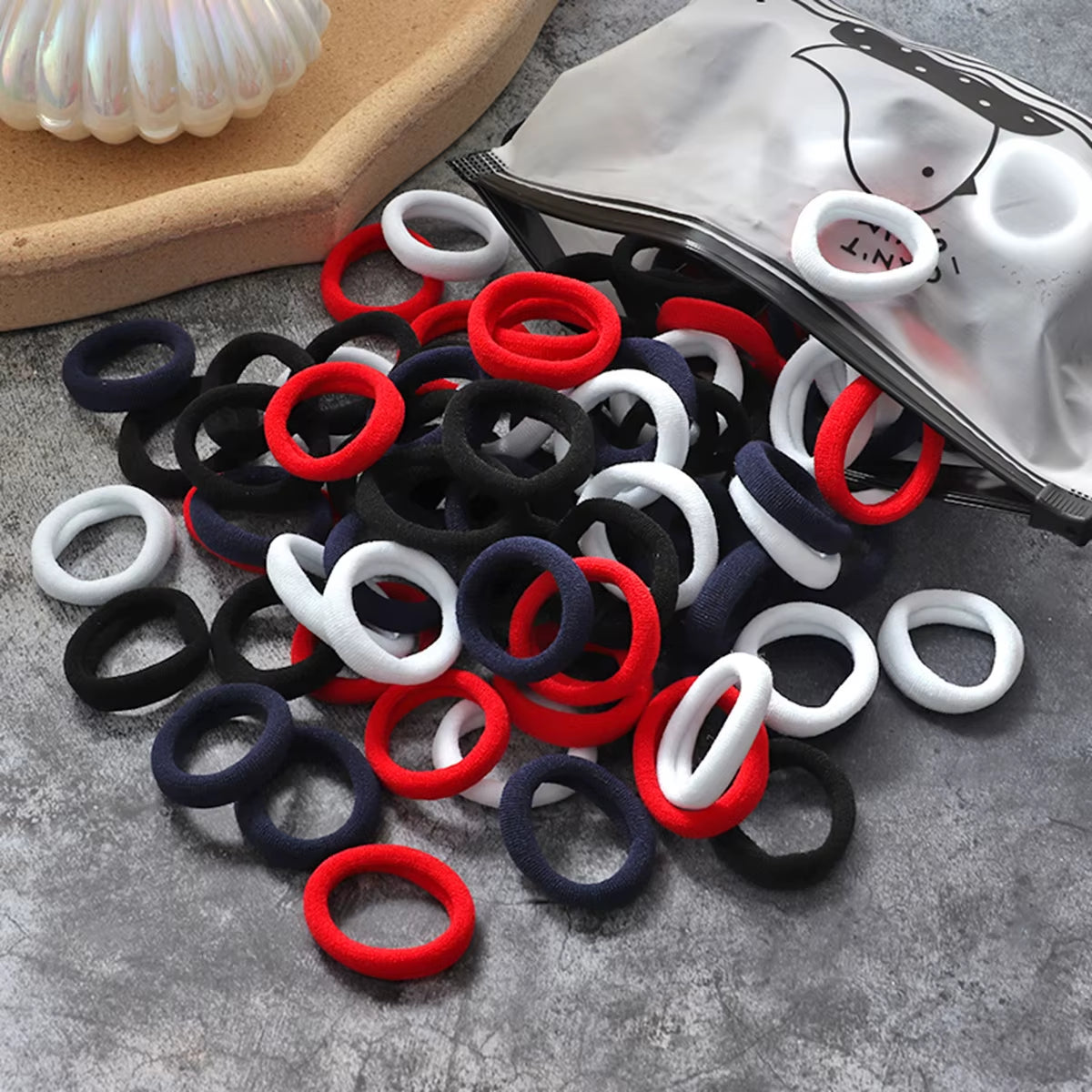 50/100Pcs Colorful Nylon Hair Bands for Children Scrunchie Hair Ties Rubber Band Kids Elastic Hair Leagues Girl Hair Accessories