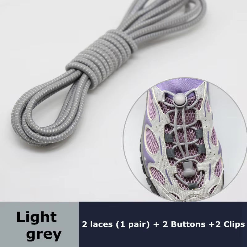 Round Elastic Shoelaces Suitable for Various Shoe Accessories No Tie Shoelace Fixed Stretching Locking Lazy Laces 1 Pair