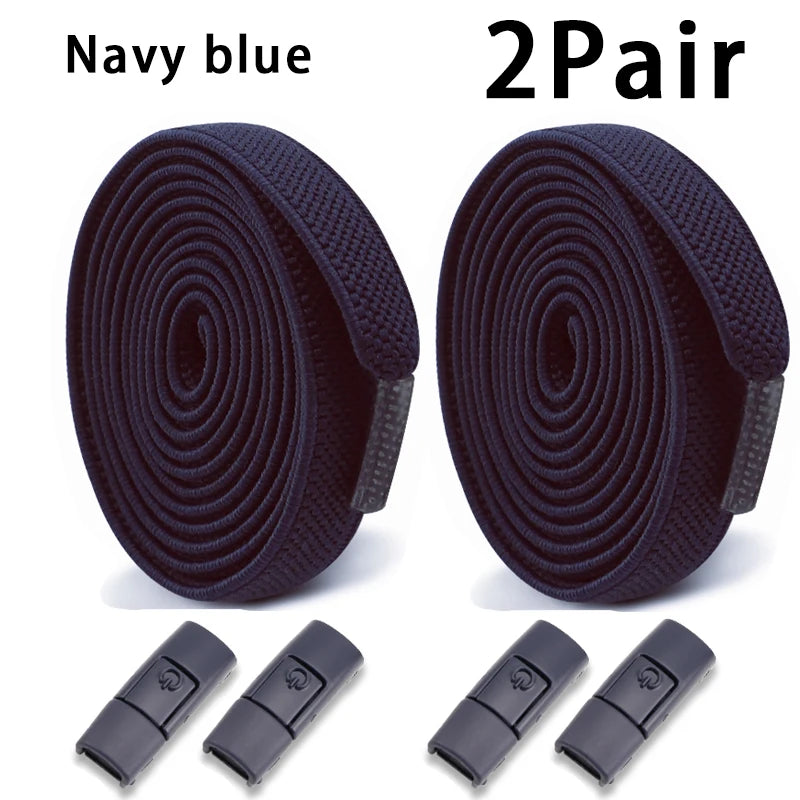 Elastic Laces Sneakers Tennis No Tie Shoe Laces Lock Shoelaces without Ties Kids Adult Shoelace Shoes Accessories 1Pair/2Pair