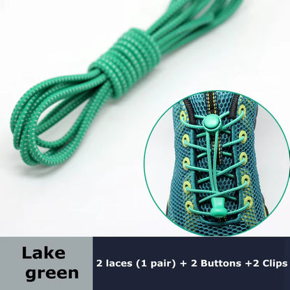 Round Elastic Shoelaces Suitable for Various Shoe Accessories No Tie Shoelace Fixed Stretching Locking Lazy Laces 1 Pair