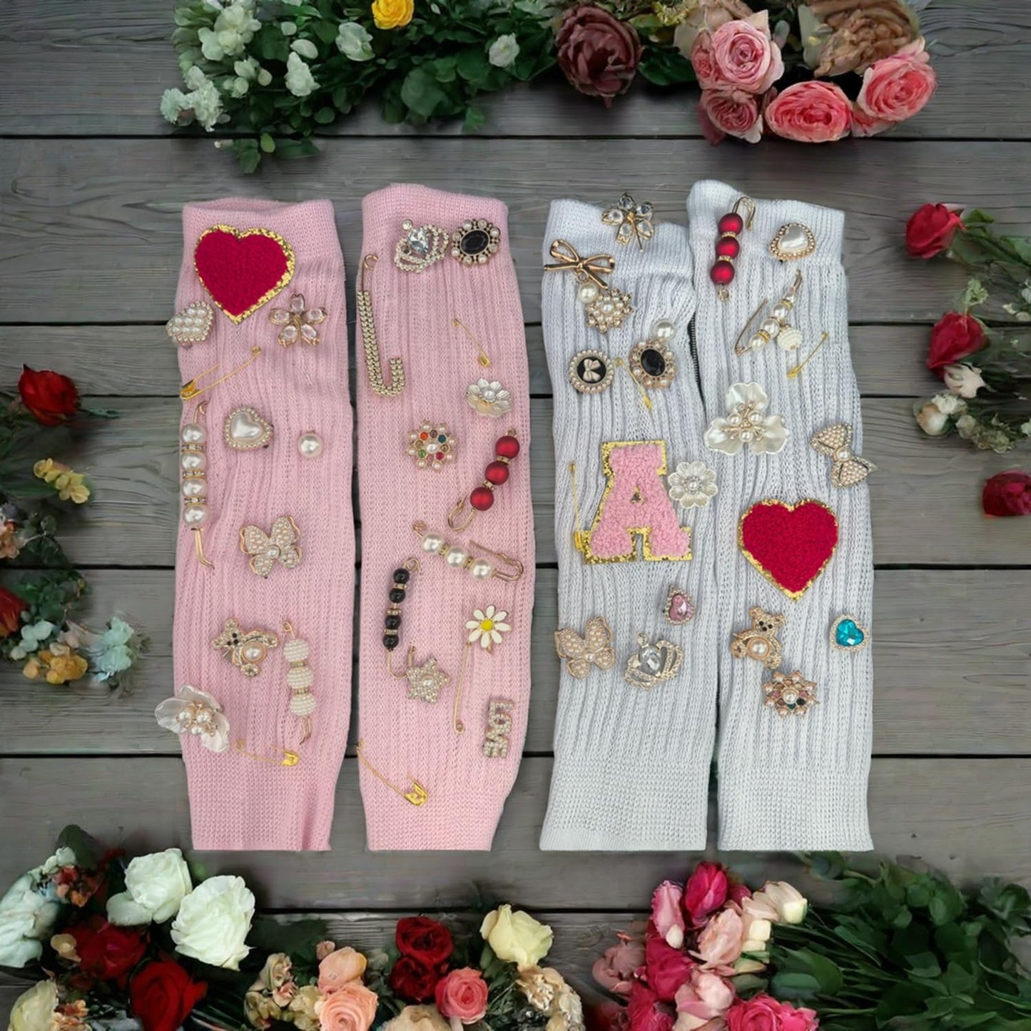 Shoe Charms for Sneakers 100Pcs Gold Junk Socks Charms Kit Brooches and Pins for Women DIY Junk Socks Sneaker Charm for Shoes Safety Pin Hats Bling Jewelry Decoration Accessories Bulk