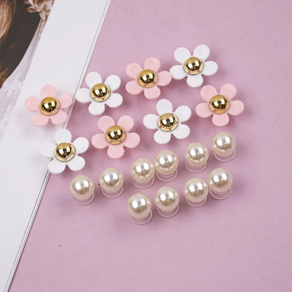 New Acrylic Daisy Five Petal Flower Hole Shoe Charms Decorations Cute Sunflower Shoes Buckle DIY 3D Hole Shoe Accessories