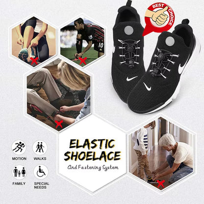 Round Elastic Shoelaces Suitable for Various Shoe Accessories No Tie Shoelace Fixed Stretching Locking Lazy Laces 1 Pair