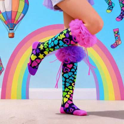Crazy Socks for Kids Girls 3D Silly Wacky Fun Socks Knee High | Girls Socks 5-16 Years Stretch Long Socks, Crazy Sock Day Halloween Christmas Birthday Easter Party Gift School Wear
