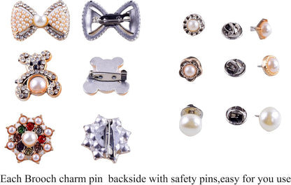 Shoe Charms for Sneakers 100Pcs Gold Junk Socks Charms Kit Brooches and Pins for Women DIY Junk Socks Sneaker Charm for Shoes Safety Pin Hats Bling Jewelry Decoration Accessories Bulk