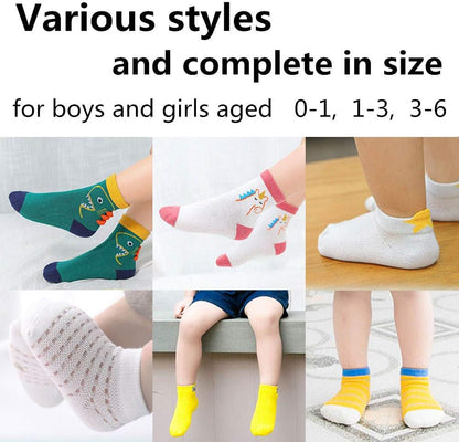20 Pairs Baby Boy Girl Socks Wholesale Cotton Socks Bundle (Pattern at Random)