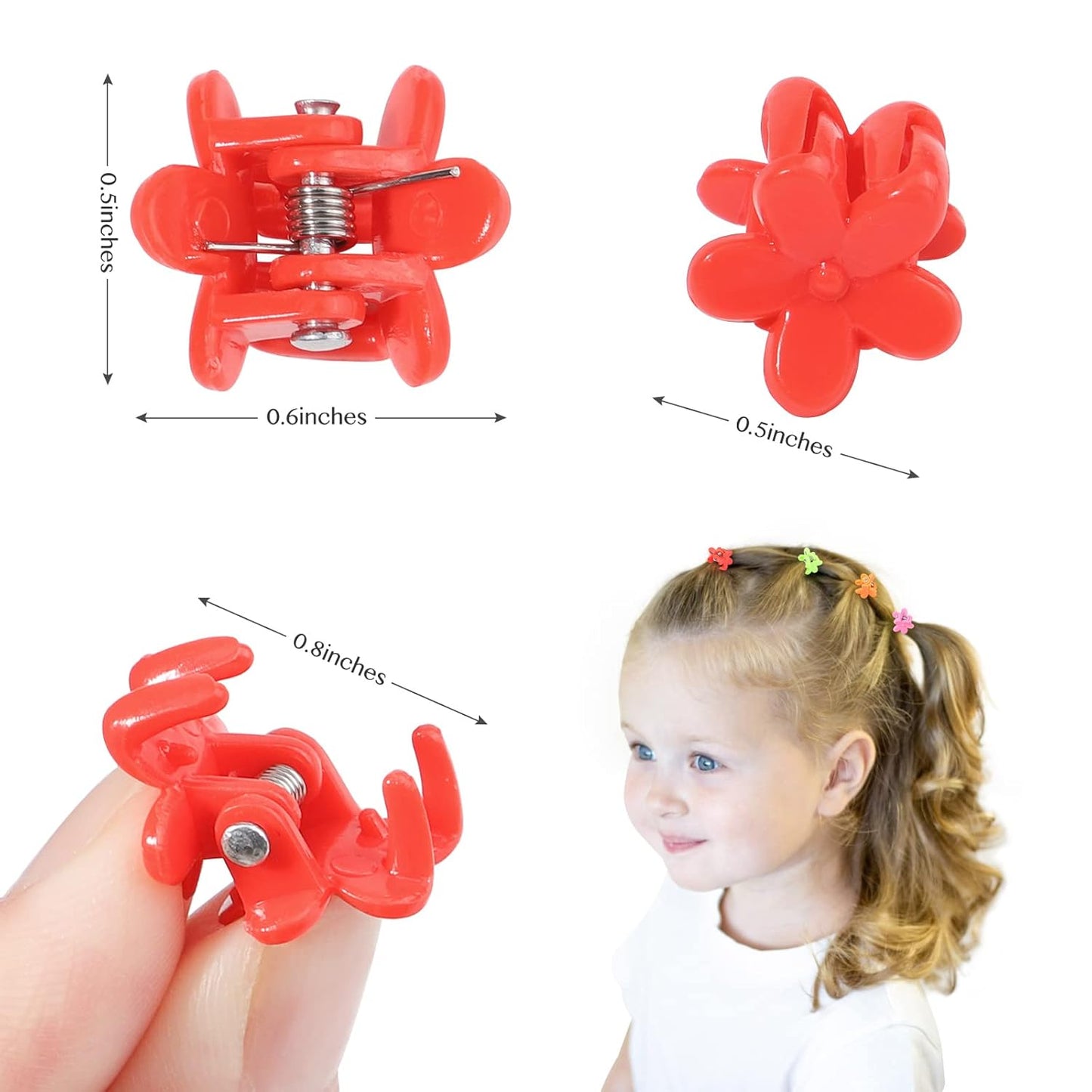 128PCS Baby Girls Small Barrettes Hair Claw Clips Flower Hair Hair Accessories Barrattes for School Girls Kids Teens