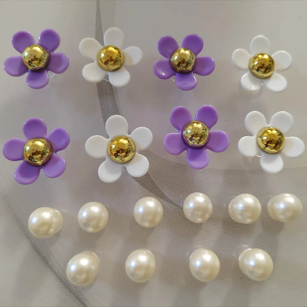 New Acrylic Daisy Five Petal Flower Hole Shoe Charms Decorations Cute Sunflower Shoes Buckle DIY 3D Hole Shoe Accessories