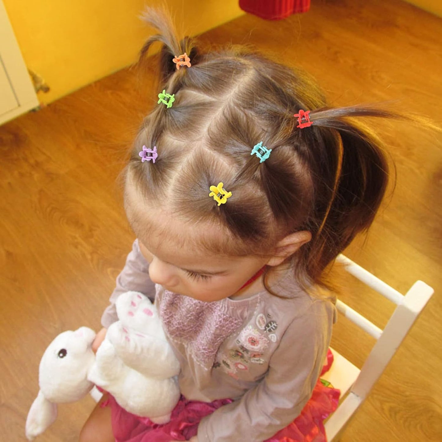 128PCS Baby Girls Small Barrettes Hair Claw Clips Flower Hair Hair Accessories Barrattes for School Girls Kids Teens
