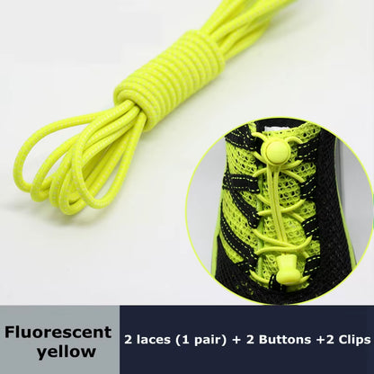 Round Elastic Shoelaces Suitable for Various Shoe Accessories No Tie Shoelace Fixed Stretching Locking Lazy Laces 1 Pair