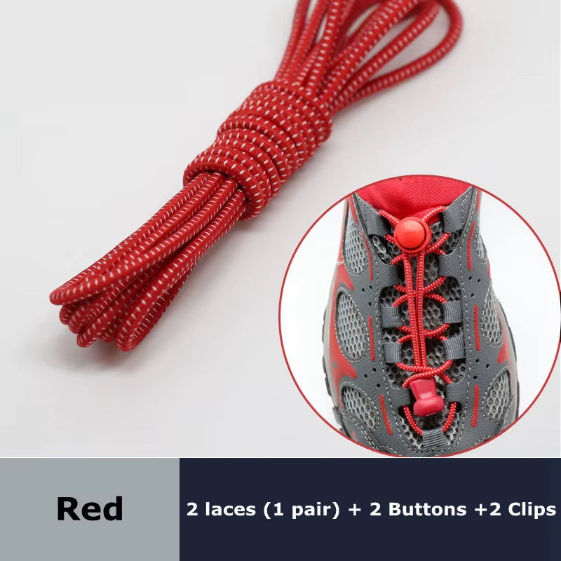 Round Elastic Shoelaces Suitable for Various Shoe Accessories No Tie Shoelace Fixed Stretching Locking Lazy Laces 1 Pair