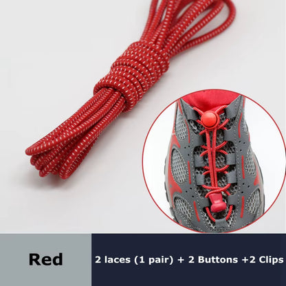 Round Elastic Shoelaces Suitable for Various Shoe Accessories No Tie Shoelace Fixed Stretching Locking Lazy Laces 1 Pair