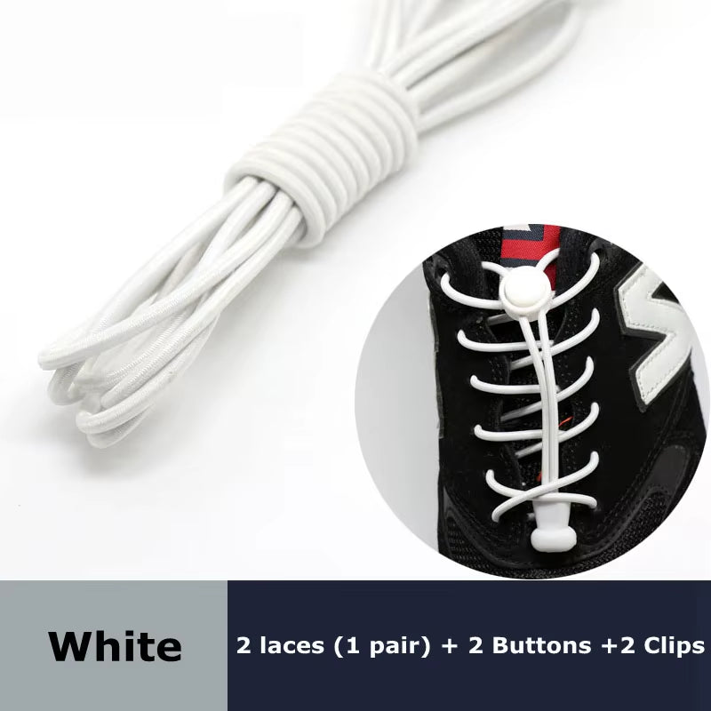 Round Elastic Shoelaces Suitable for Various Shoe Accessories No Tie Shoelace Fixed Stretching Locking Lazy Laces 1 Pair