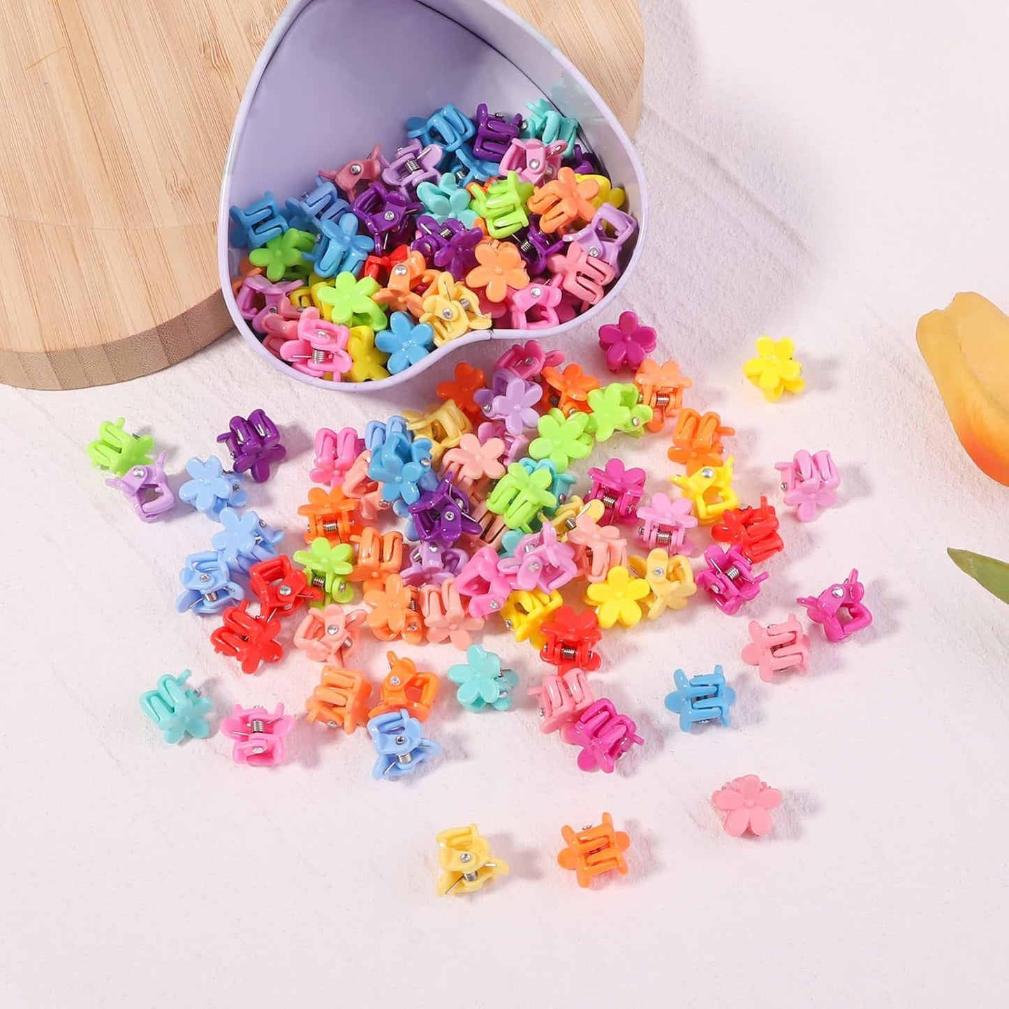 128PCS Baby Girls Small Barrettes Hair Claw Clips Flower Hair Hair Accessories Barrattes for School Girls Kids Teens