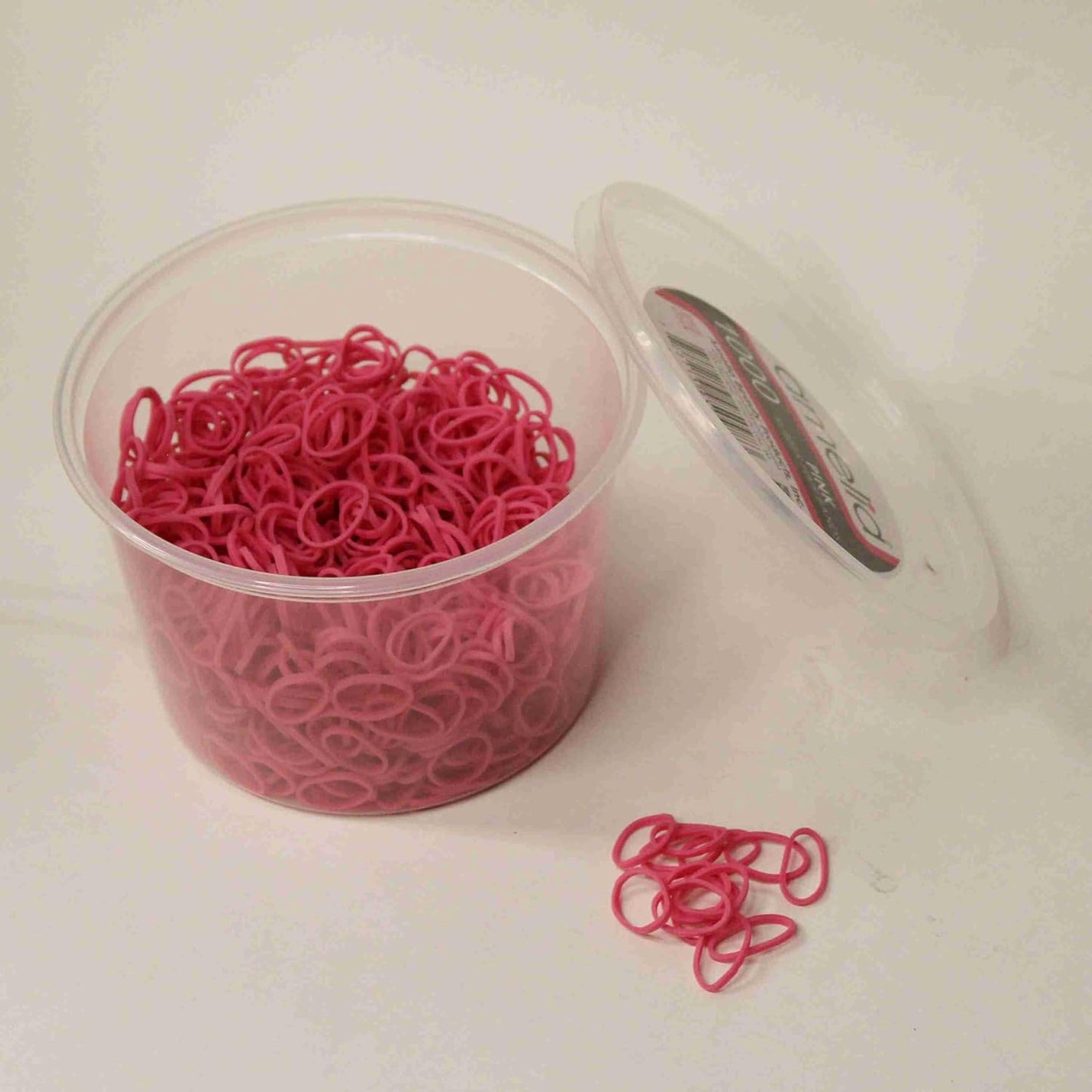 Amelia Beauty 1000 Count Small Rubber Bands for Hair – ½" Pink - Made in USA - Recloseable Container - Mini Hair Elastics for Braids, Ponytails, Cornrows & Twists – Strong Hold Ponytail Holders