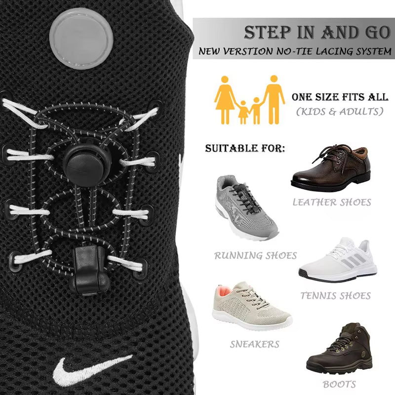 Round Elastic Shoelaces Suitable for Various Shoe Accessories No Tie Shoelace Fixed Stretching Locking Lazy Laces 1 Pair