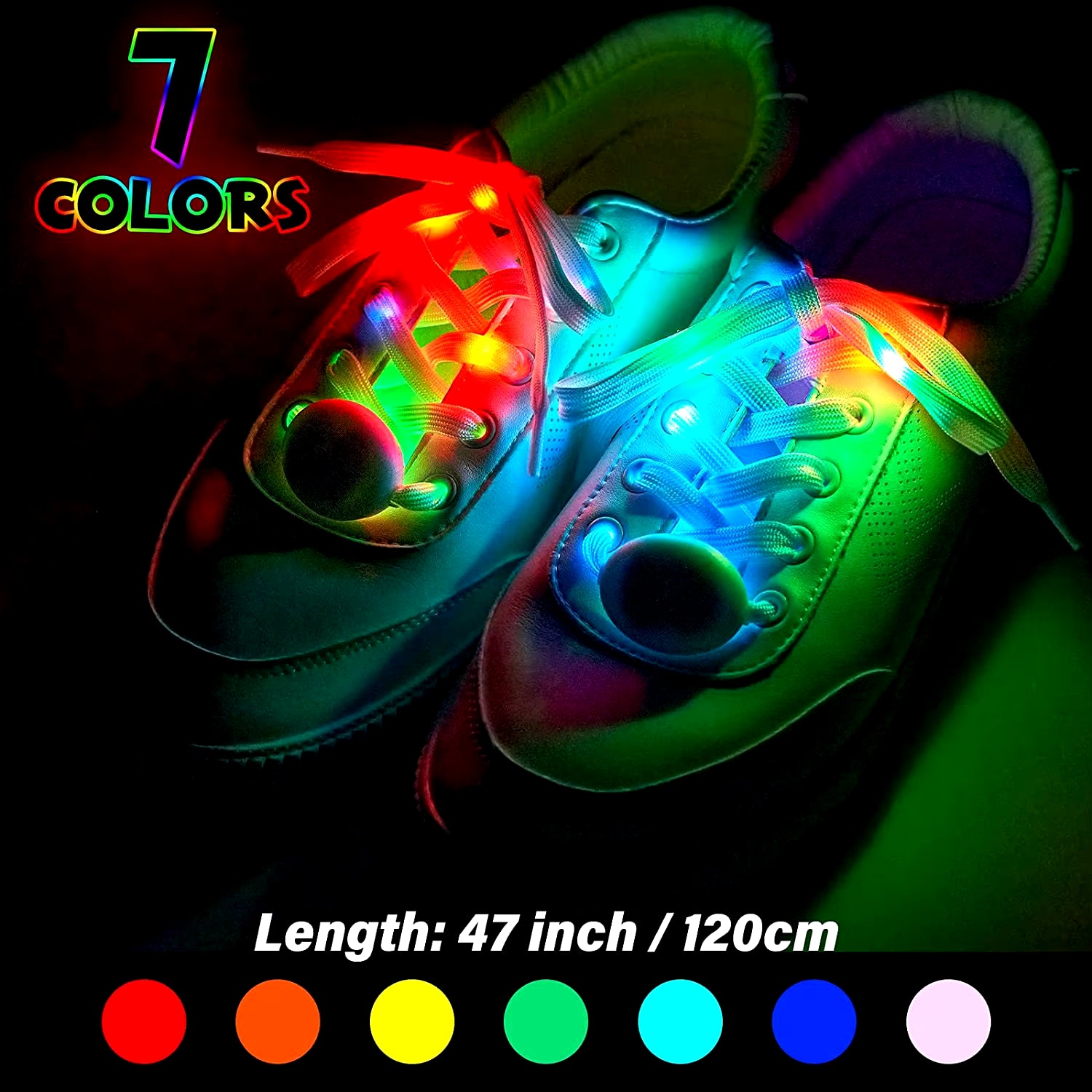 Illuminate Your Steps with 2Pcs LED Sport Luminous Shoelaces - No Tie, Glow-in-the-Dark Fun for Every Occasion!