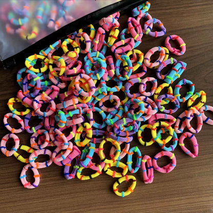 50/100Pcs Colorful Nylon Hair Bands for Children Scrunchie Hair Ties Rubber Band Kids Elastic Hair Leagues Girl Hair Accessories