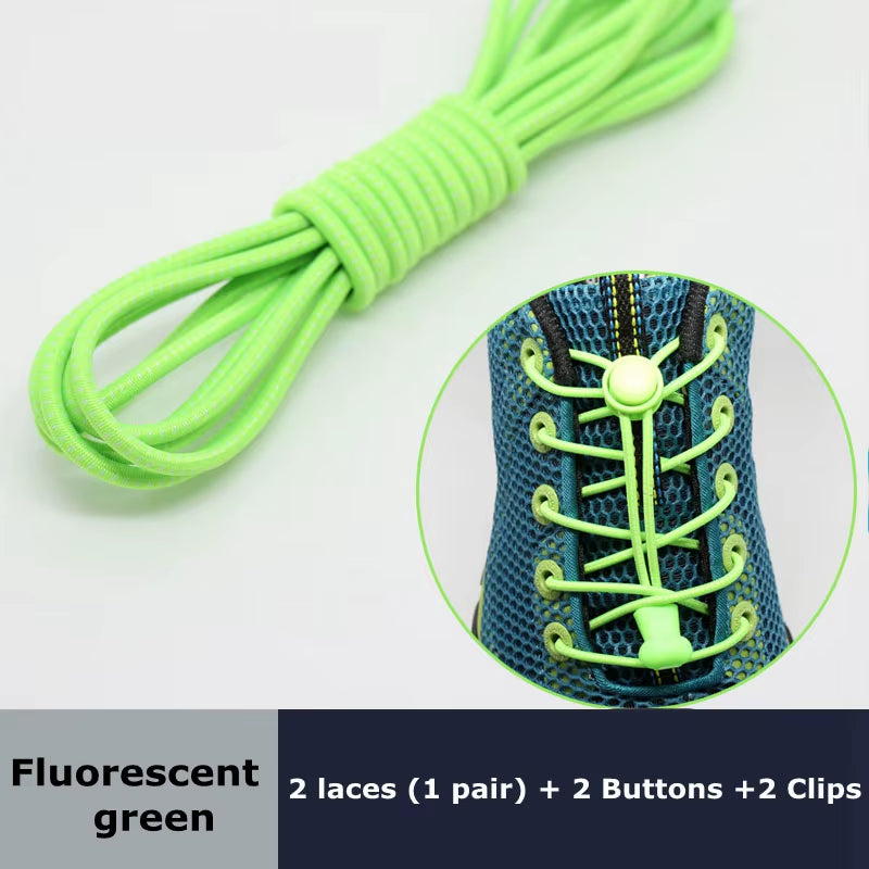 Round Elastic Shoelaces Suitable for Various Shoe Accessories No Tie Shoelace Fixed Stretching Locking Lazy Laces 1 Pair