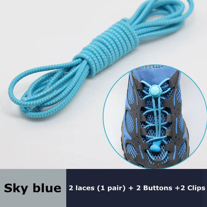Round Elastic Shoelaces Suitable for Various Shoe Accessories No Tie Shoelace Fixed Stretching Locking Lazy Laces 1 Pair