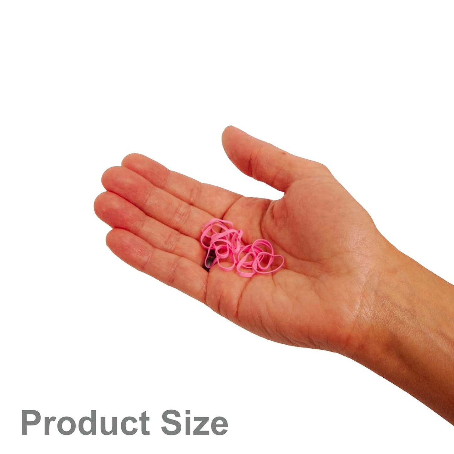 Amelia Beauty 1000 Count Small Rubber Bands for Hair – ½" Pink - Made in USA - Recloseable Container - Mini Hair Elastics for Braids, Ponytails, Cornrows & Twists – Strong Hold Ponytail Holders