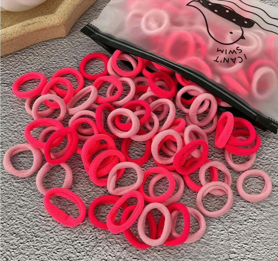 50/100Pcs Colorful Nylon Hair Bands for Children Scrunchie Hair Ties Rubber Band Kids Elastic Hair Leagues Girl Hair Accessories