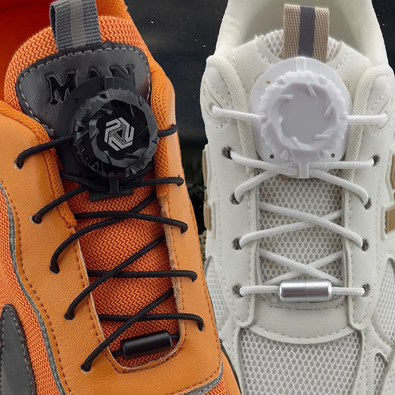 Fashion Swivel Buckle Laces Automatic Shoelace without Ties Kids Adult Sneakers No Tie Shoe Laces Shoe Accessories 1Pair/2Pair