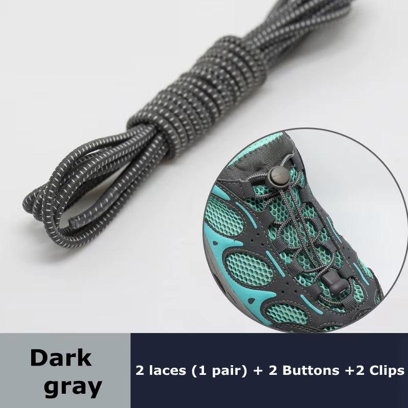 Round Elastic Shoelaces Suitable for Various Shoe Accessories No Tie Shoelace Fixed Stretching Locking Lazy Laces 1 Pair
